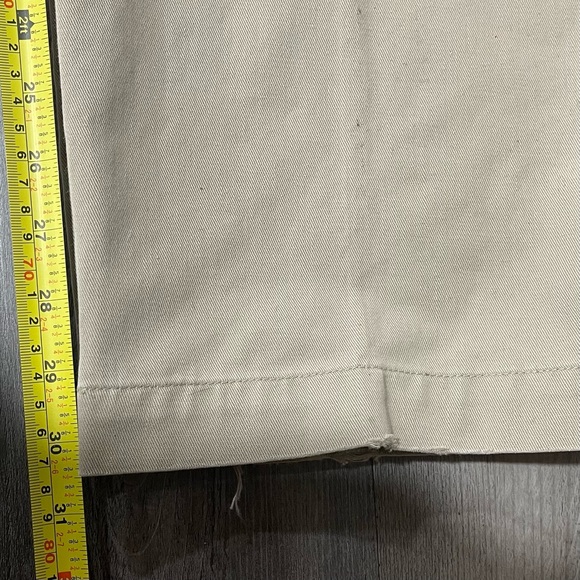 Polo Ralph Lauren Polo Chino Pants Mens 35x30 (Hemmed) Khaki Tan Pleated Cotton - Picture 8 of 10